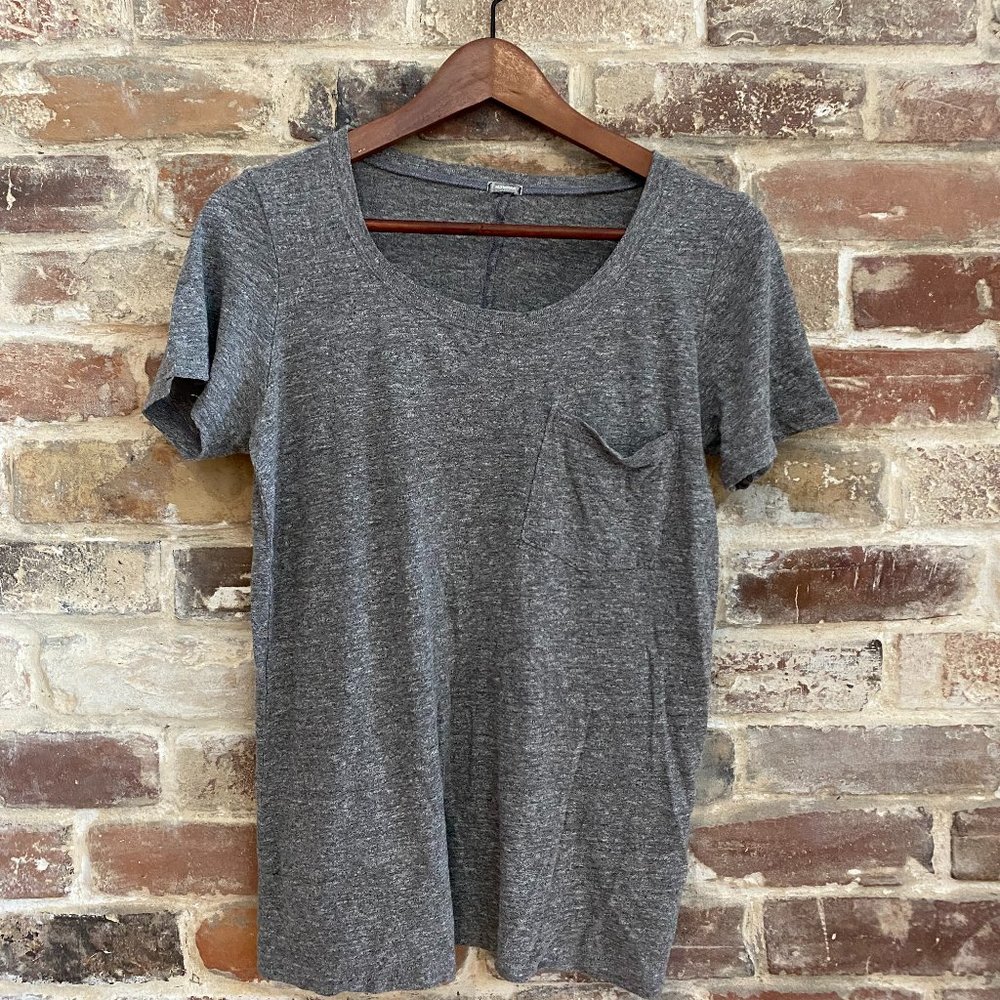 Monrow Grey Gray Pocket T-shirt Size Medium